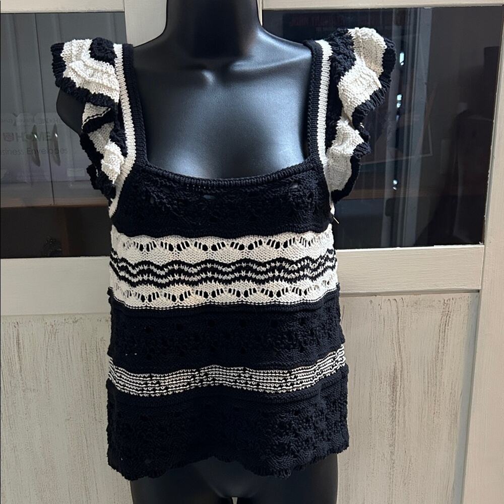 LOFT Knit Ruffle Blouse - Picture 2 of 6